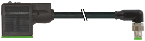 M8 male 90° A-cod. / MSUD valve plug BI-11mm 